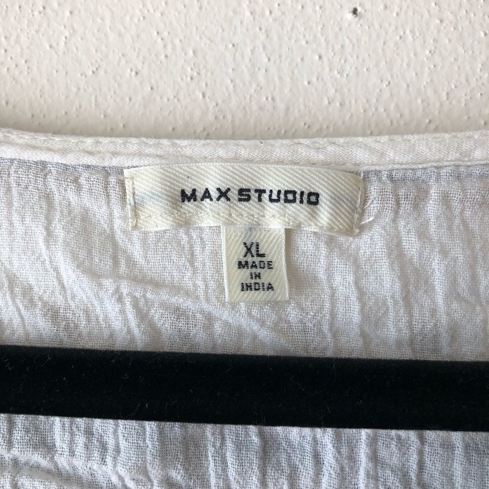 Max Studio Cream Embroidered Peasant Blouse - Picture 5 of 8